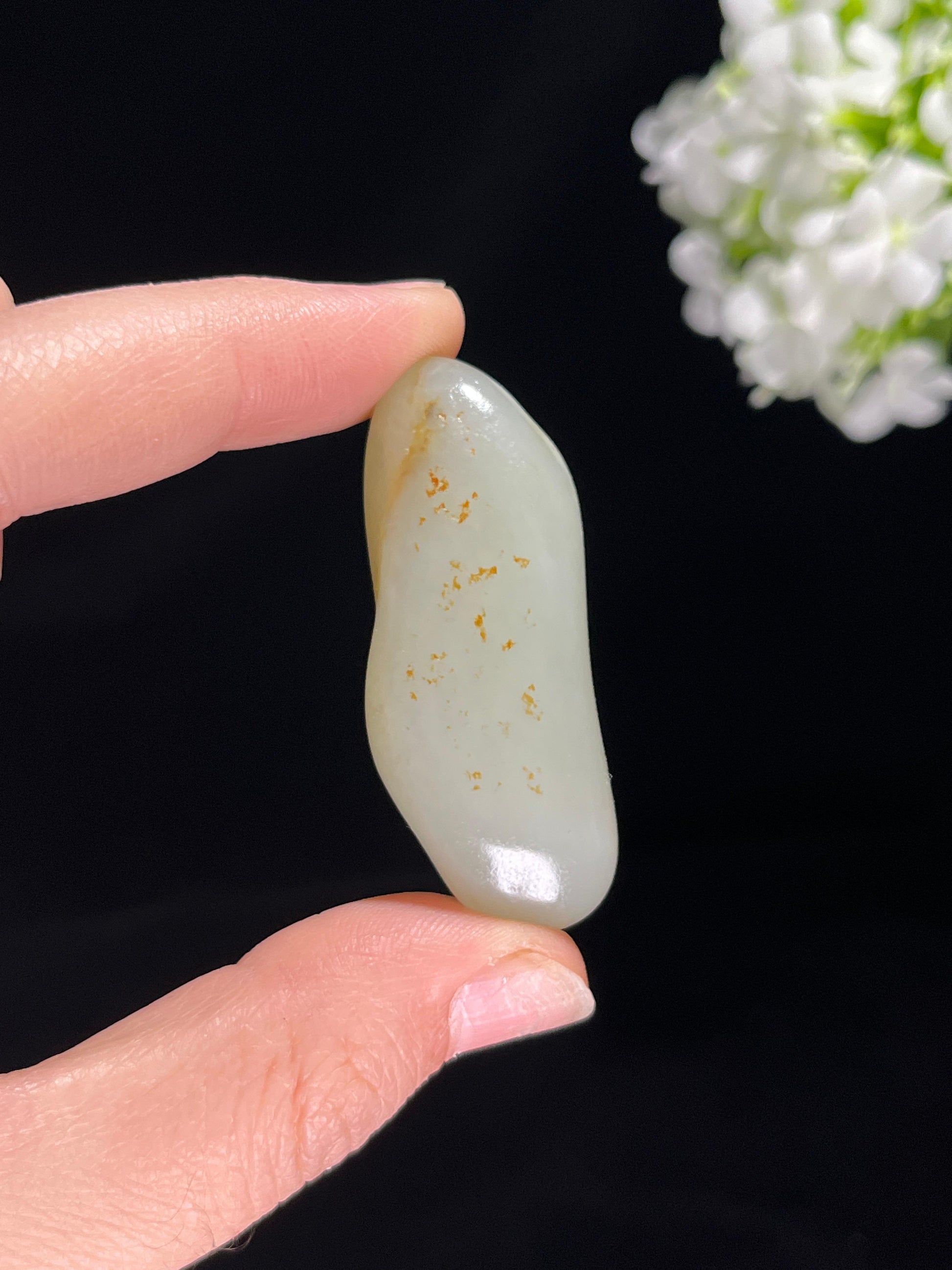 新疆和田玉白玉飘洒金皮籽料原石（yc255631）