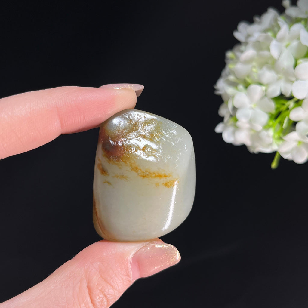 和田玉青白玉“寒潭霜林”褐皮洒金皮籽料（yc350260）