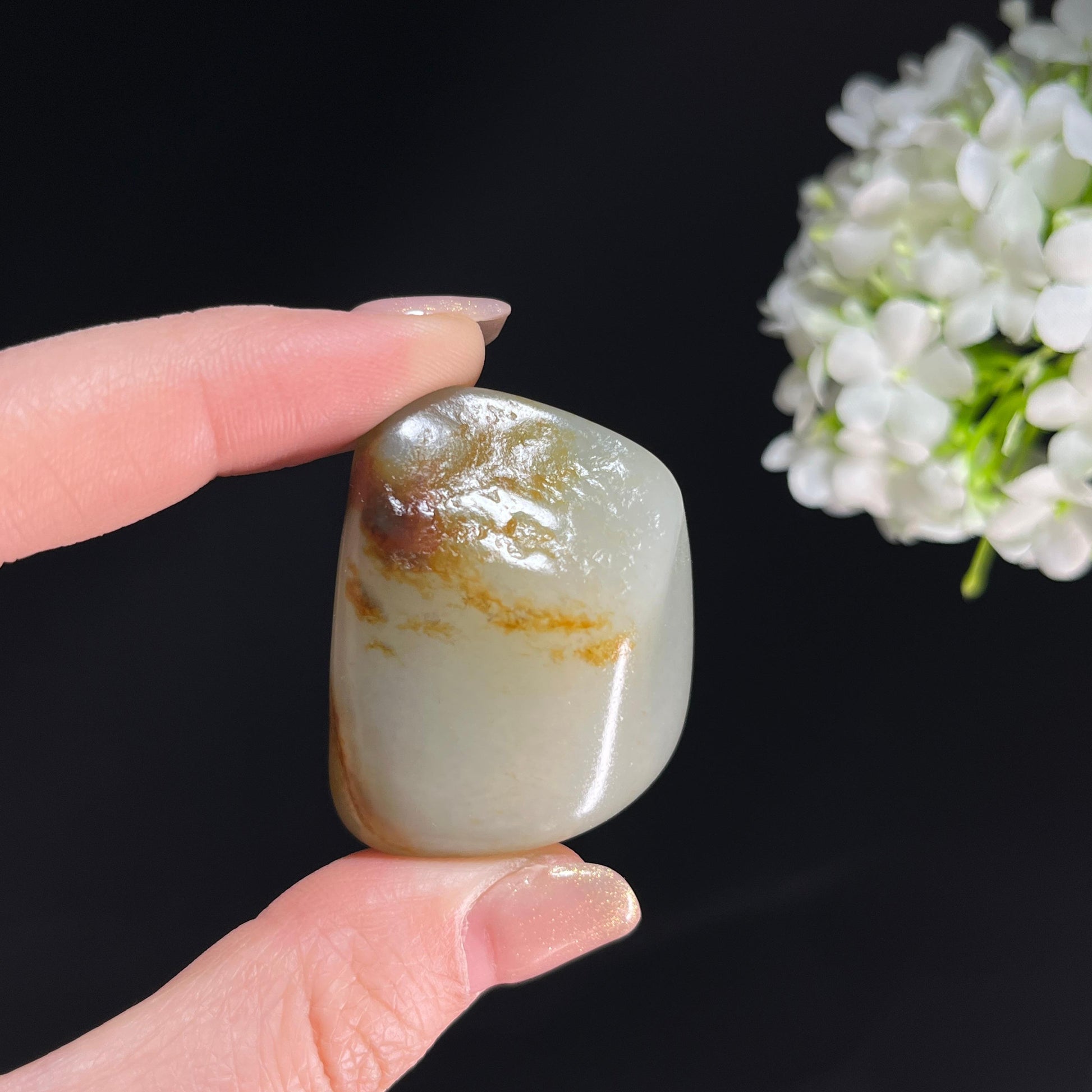 和田玉青白玉“寒潭霜林”褐皮洒金皮籽料（yc350260）