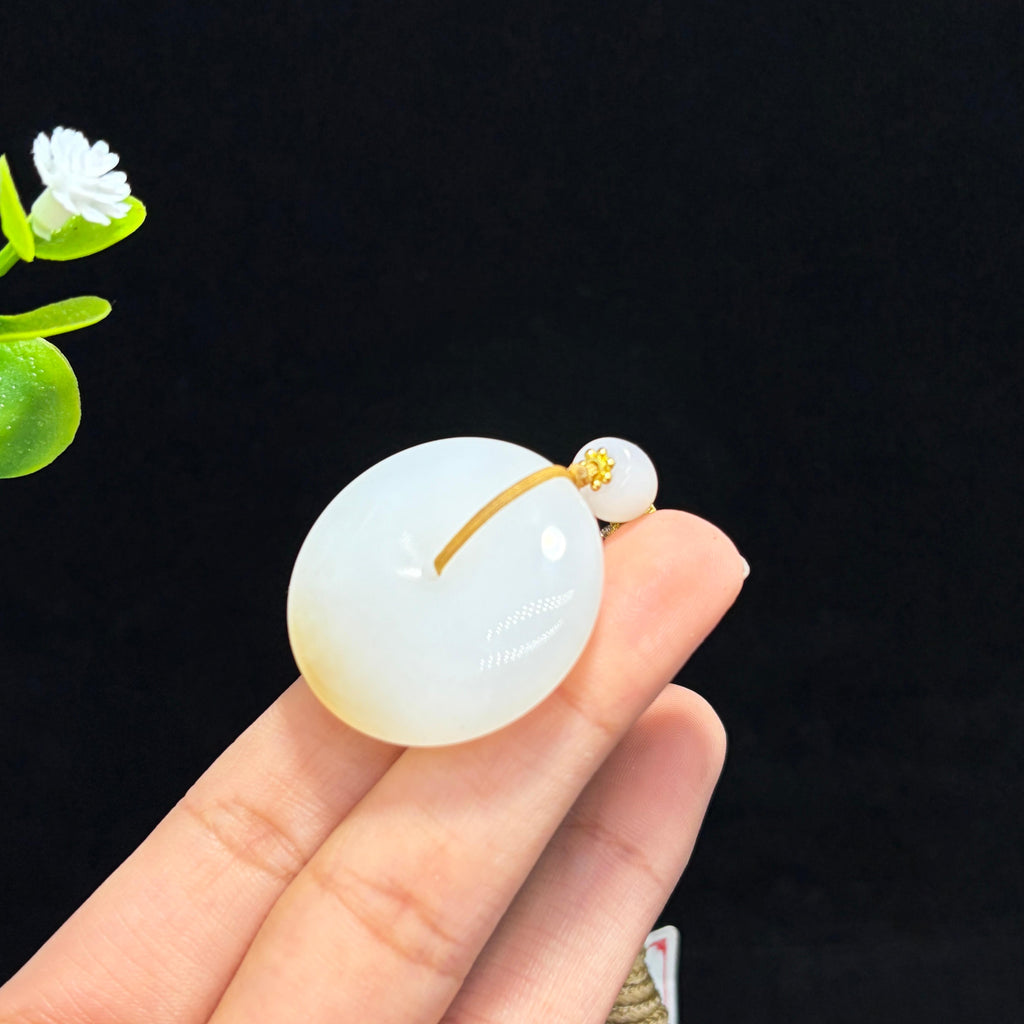 精品和田玉糖白平安扣（yc775416）