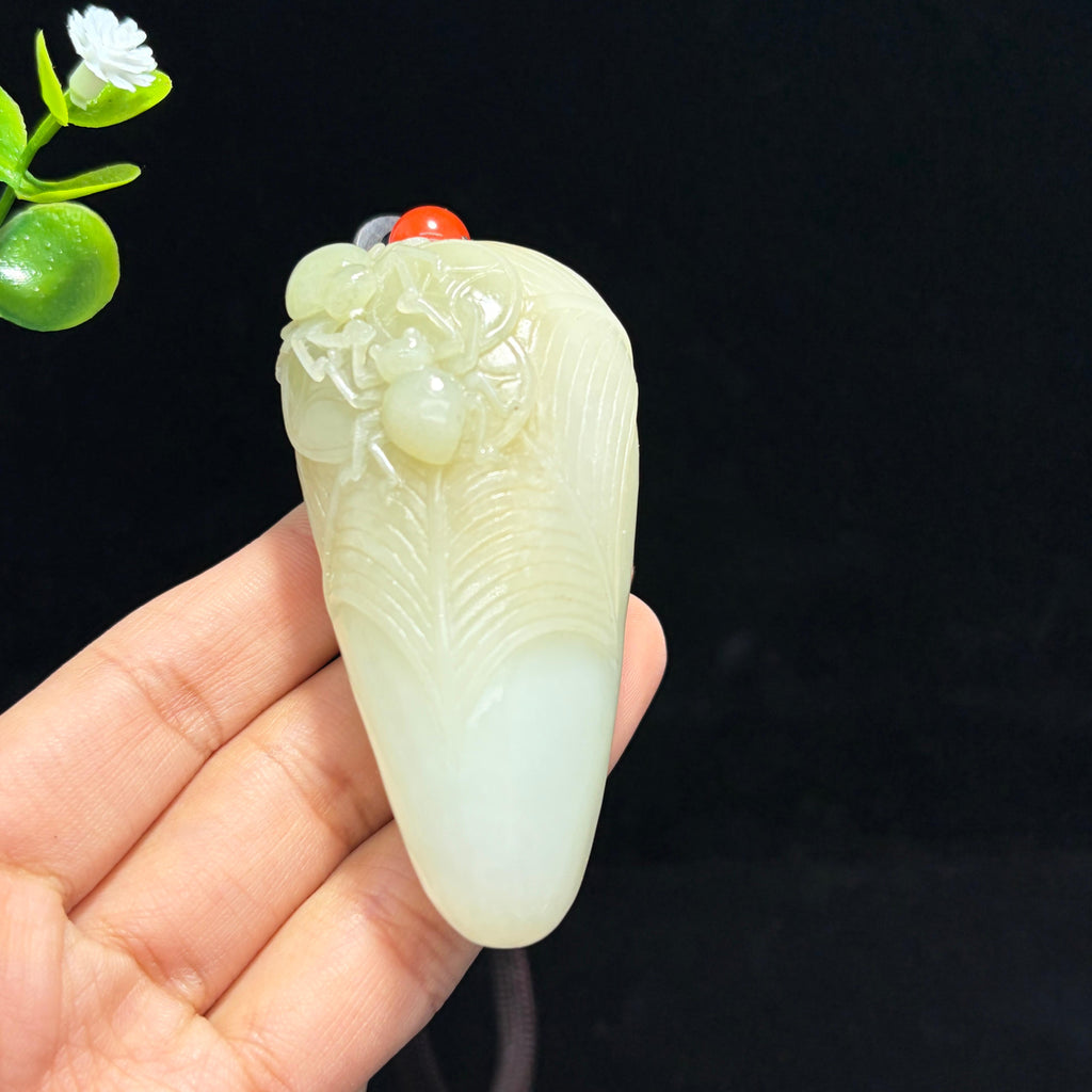 和田糖白玉知足常乐手把件（yc774853）