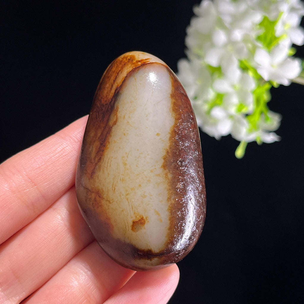 和田玉青白玉“墨山明月”秋梨皮聚黑皮籽料（yc361924）