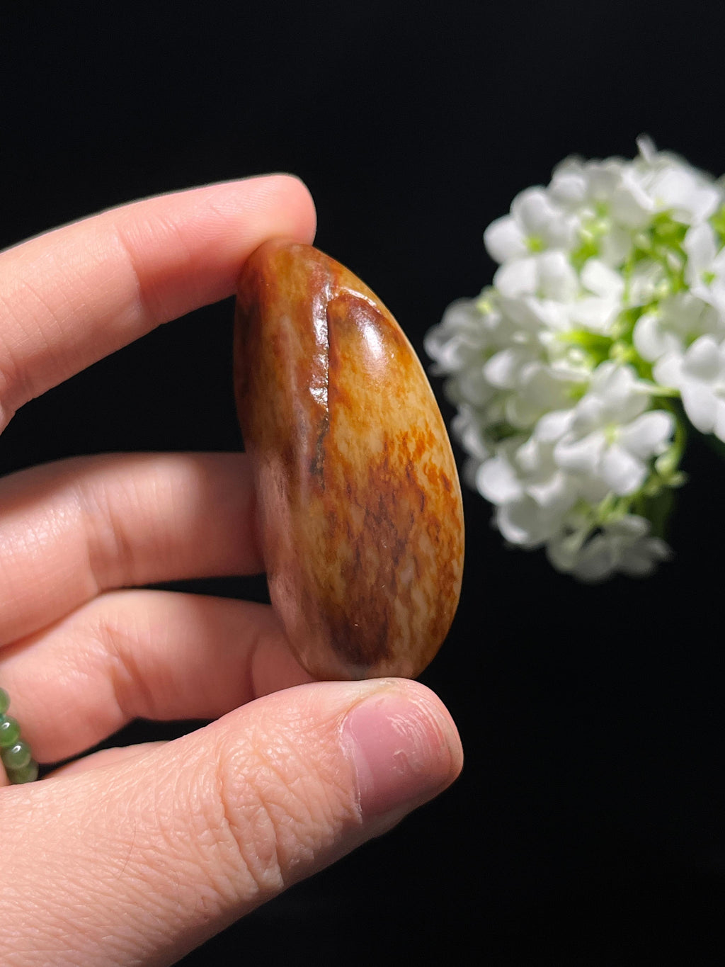 天然和田玉洒金皮“如丝如缕”籽料原石（yc259455）