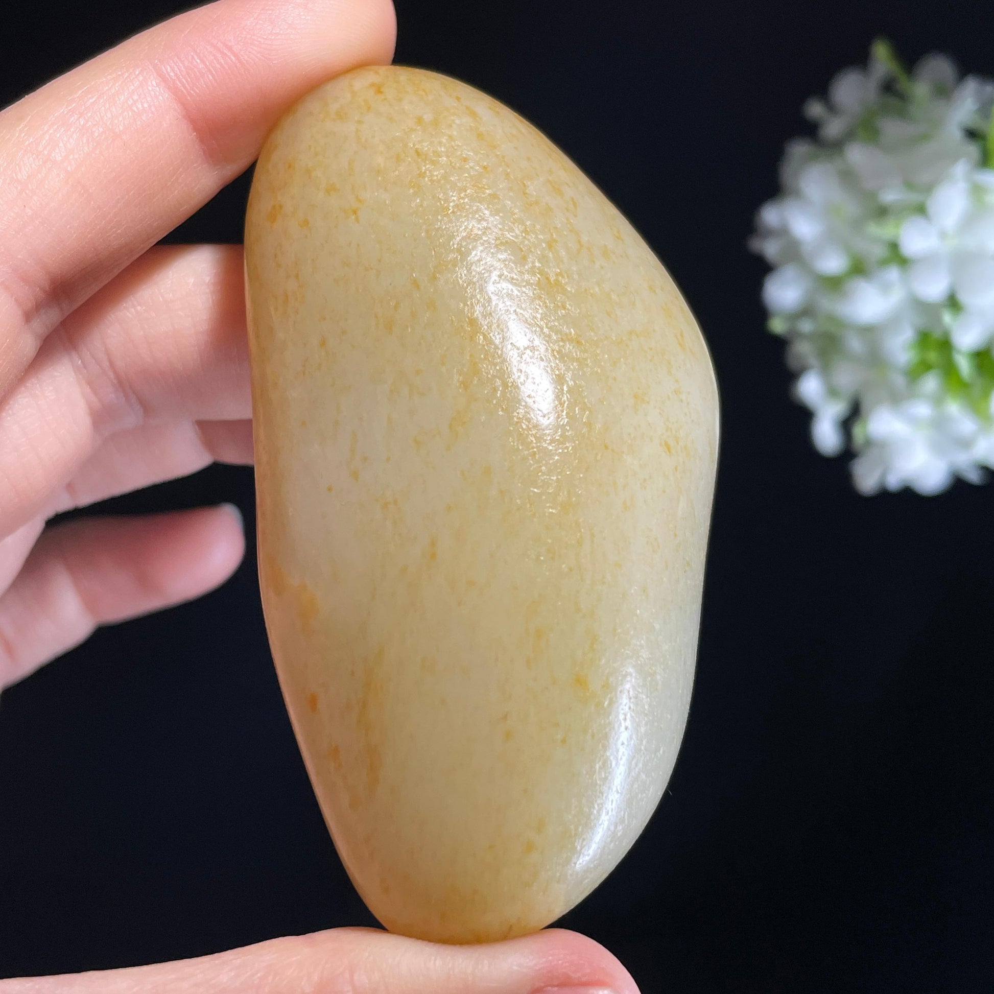 新疆和田玉“金雾融脂”白玉洒金皮籽料（yc440896）