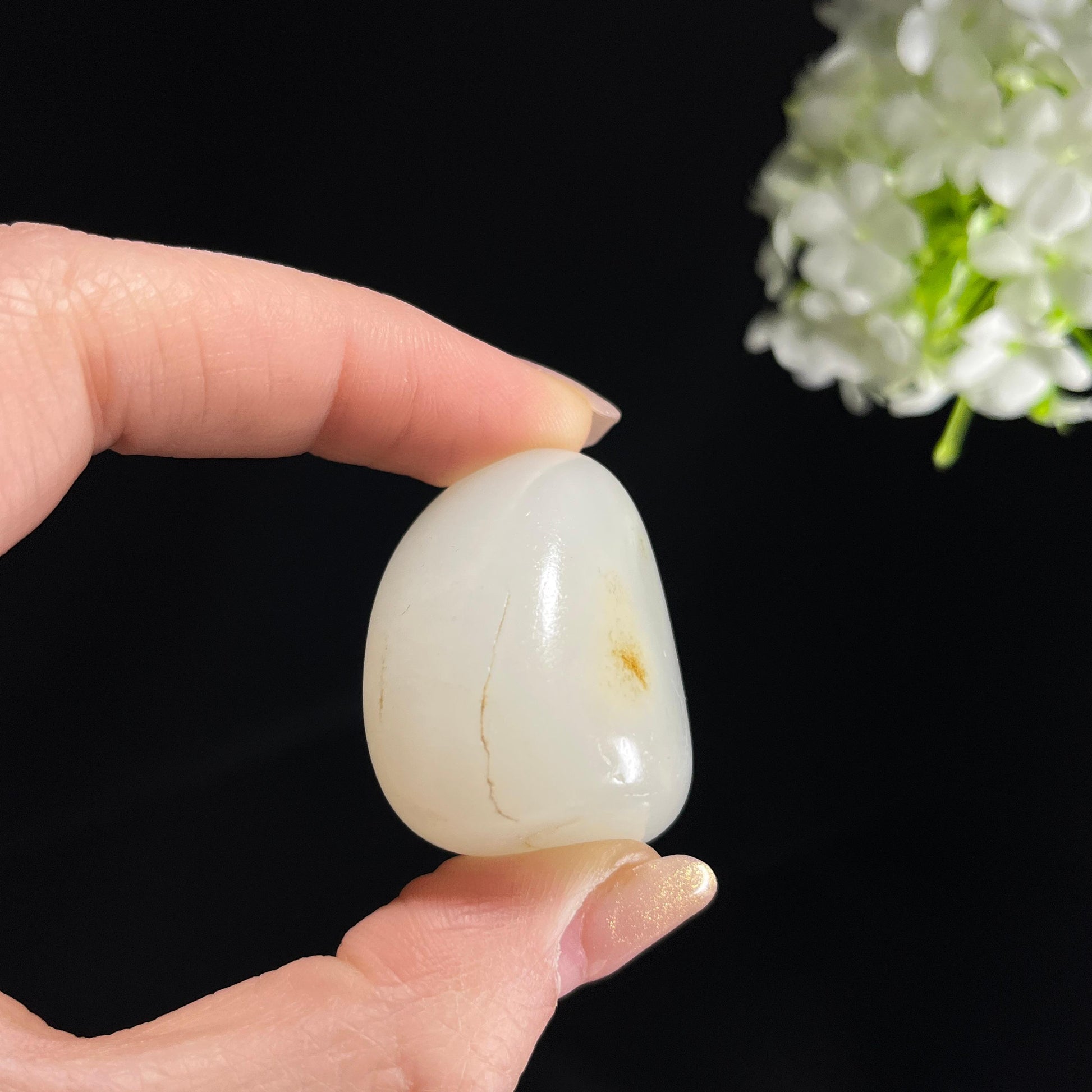 和田玉一级白“一点金云”洒金皮籽料（yc353884）