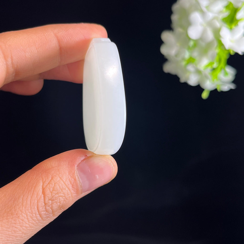 新疆天然和田玉羊脂白玉无事牌（yc349460）