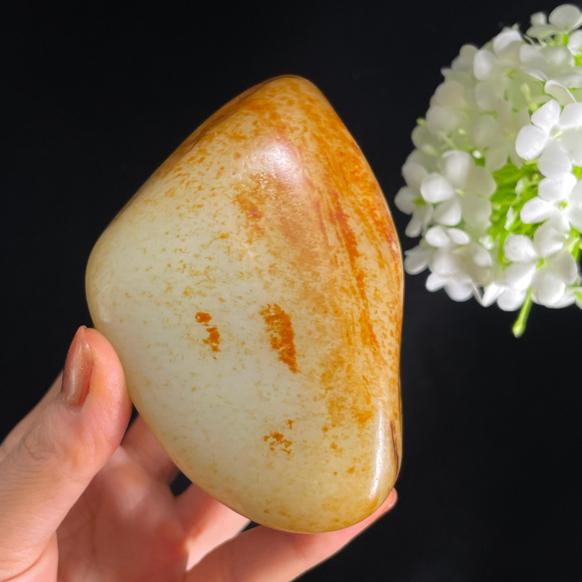 和田玉白玉“赤霞漫野”洒金皮聚红皮籽料（yc384271）