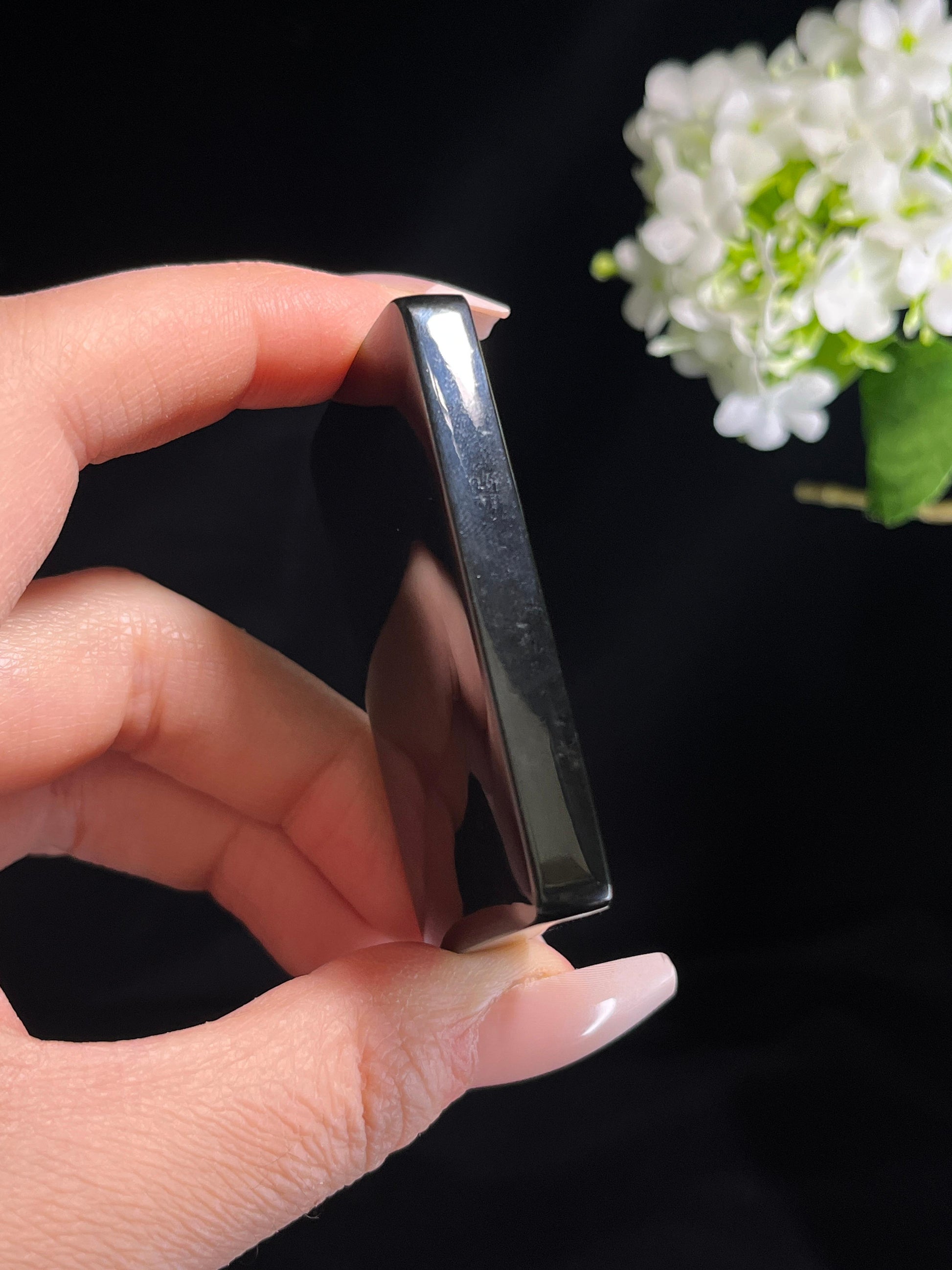 新疆天然和田玉塔青料平安无事牌3（yc260276）