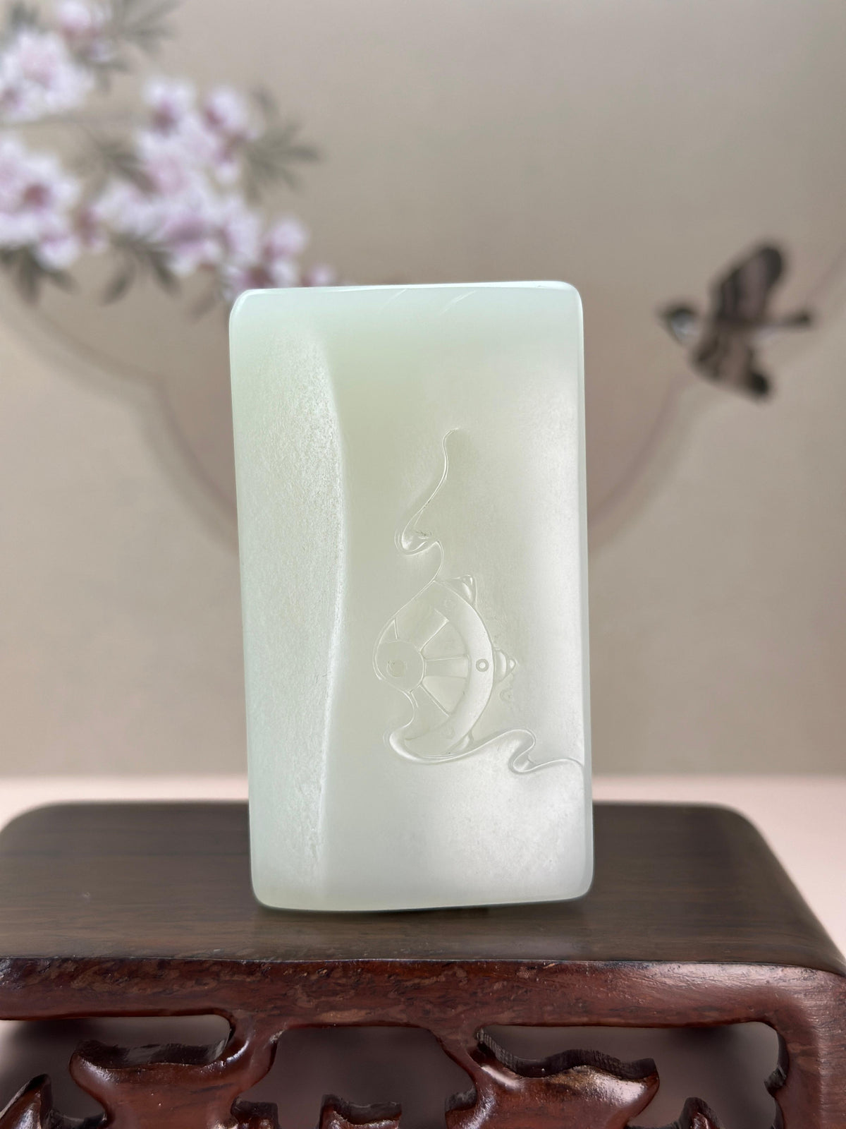 臻品新疆和田玉白玉籽料文殊菩萨玉牌挂件（yc765483）