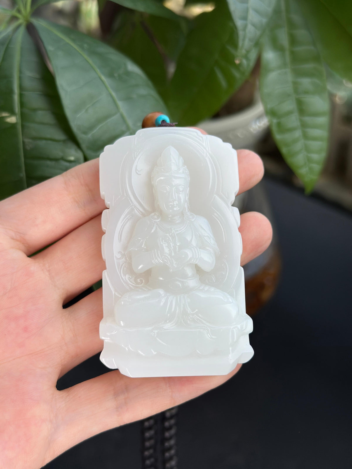 新疆和田玉珍品羊脂白玉籽料观音挂件（yc710930）