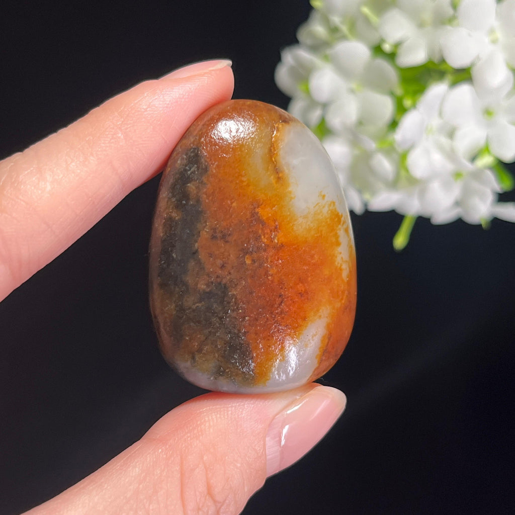 和田玉白玉“五彩锦簇”彩皮籽料原石（yc297869）