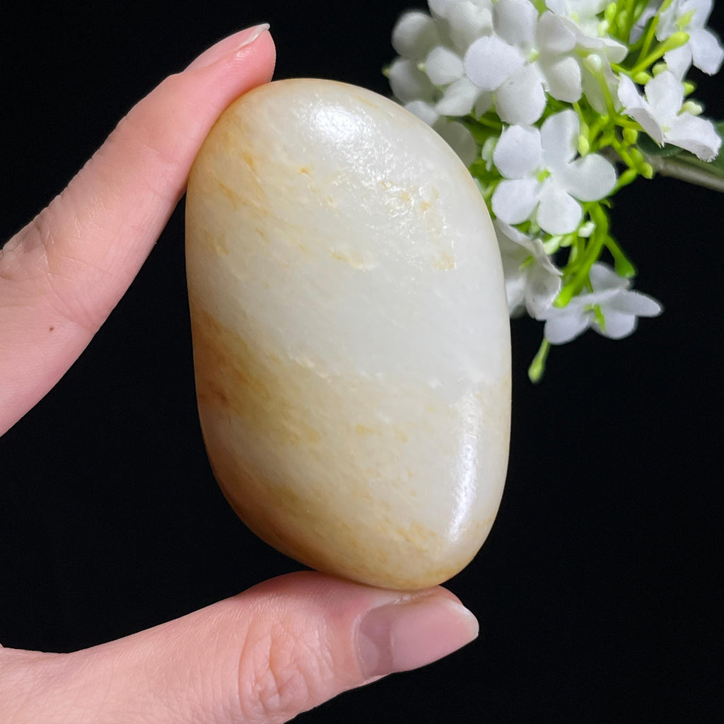 和田玉一级白洒金皮“秋浦云痕”籽料原石（yc308093）
