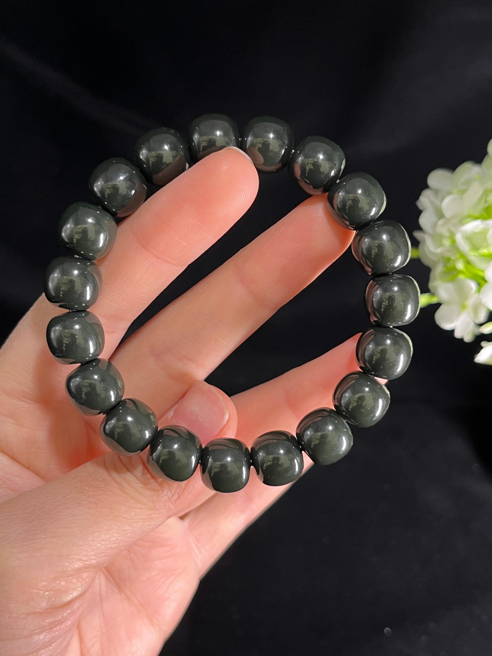 和田玉精品黑青手串（卡11）（yc250560）