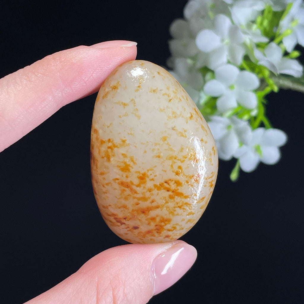 和田玉高青白“星河碎玉”洒金洒红皮籽料（yc327211）
