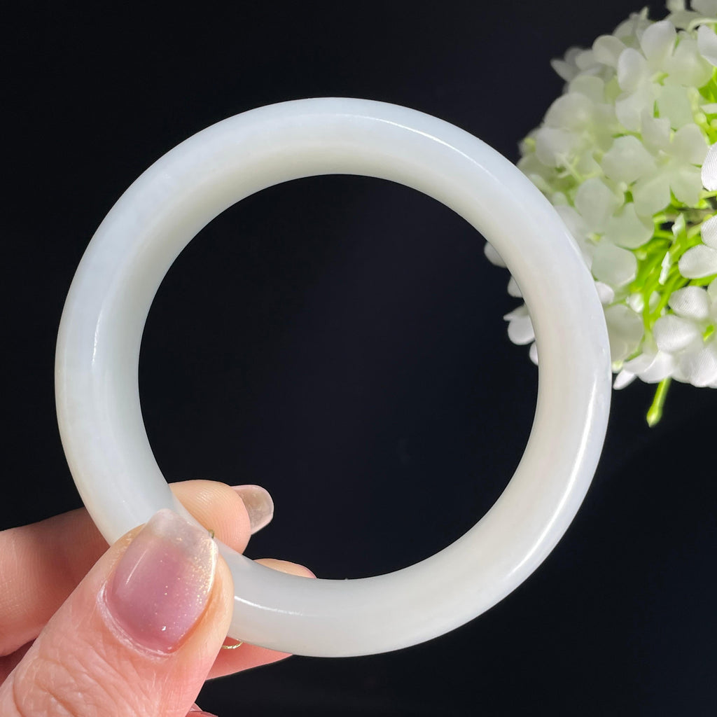 新疆天然和田玉“环佩安康”籽料羊脂白玉手镯（yc389858）