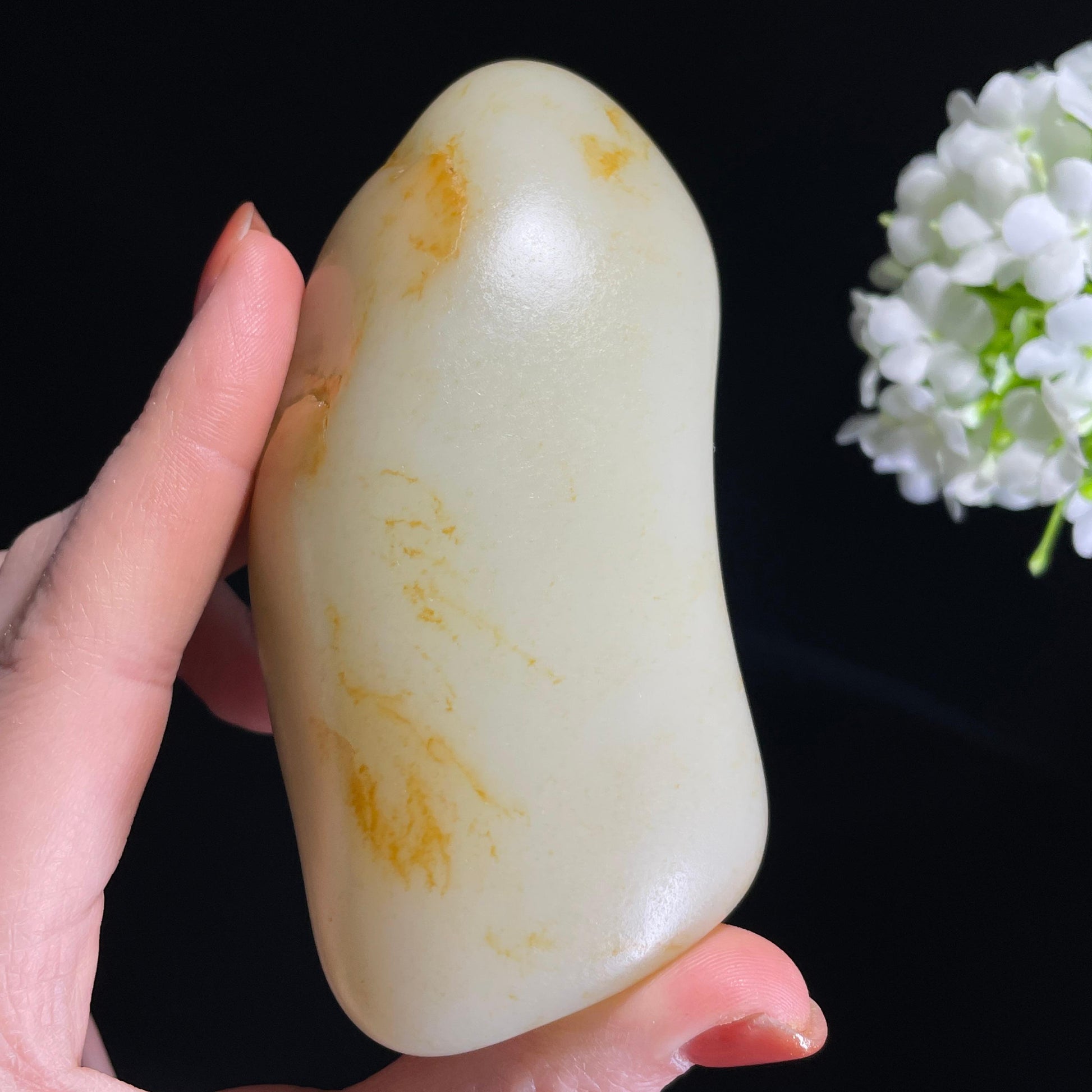 新疆天然和田玉“金缕拂霜”洒金皮籽料（yc318948）