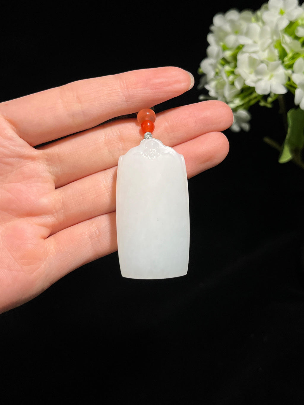 和田玉白玉平安无事牌（yc250449）