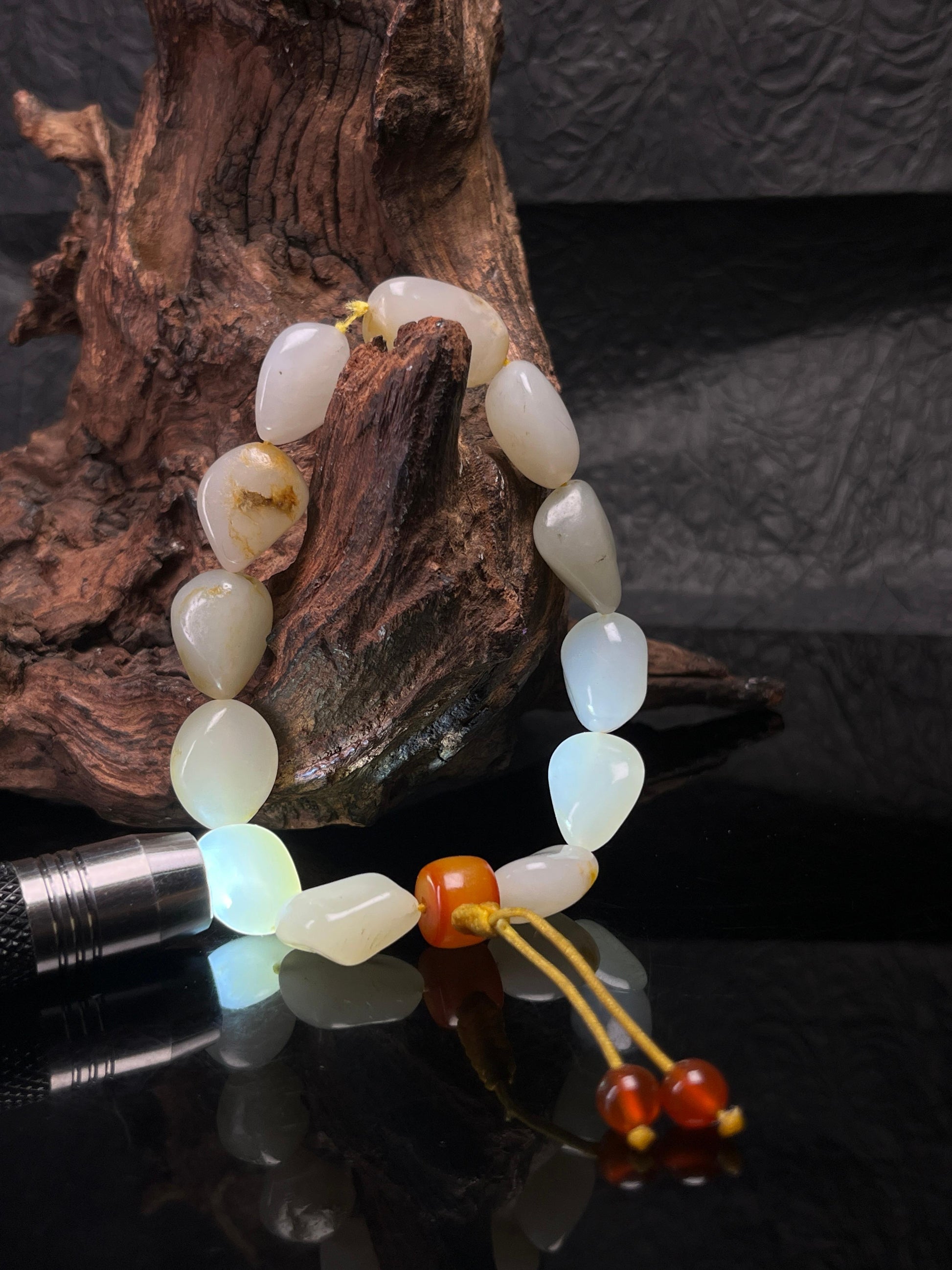 新疆和田玉籽料原石白玉手串原皮原籽（yc232618）