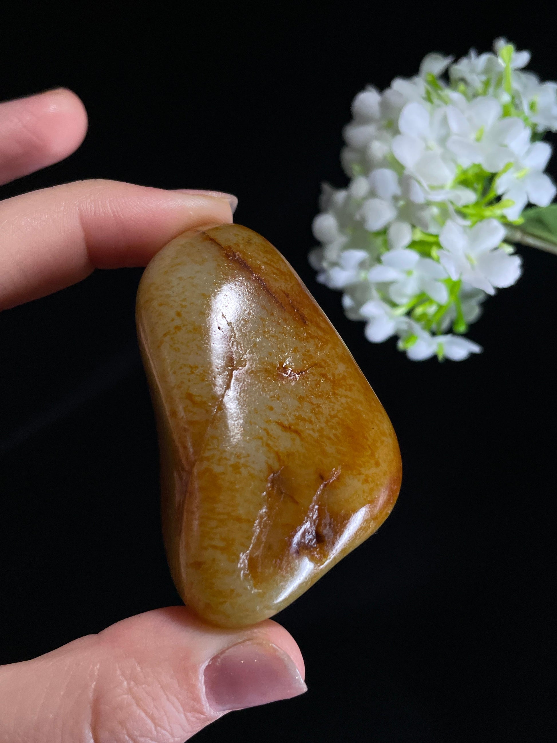 新疆天然和田玉白玉洒金皮籽料原石（yc272614）
