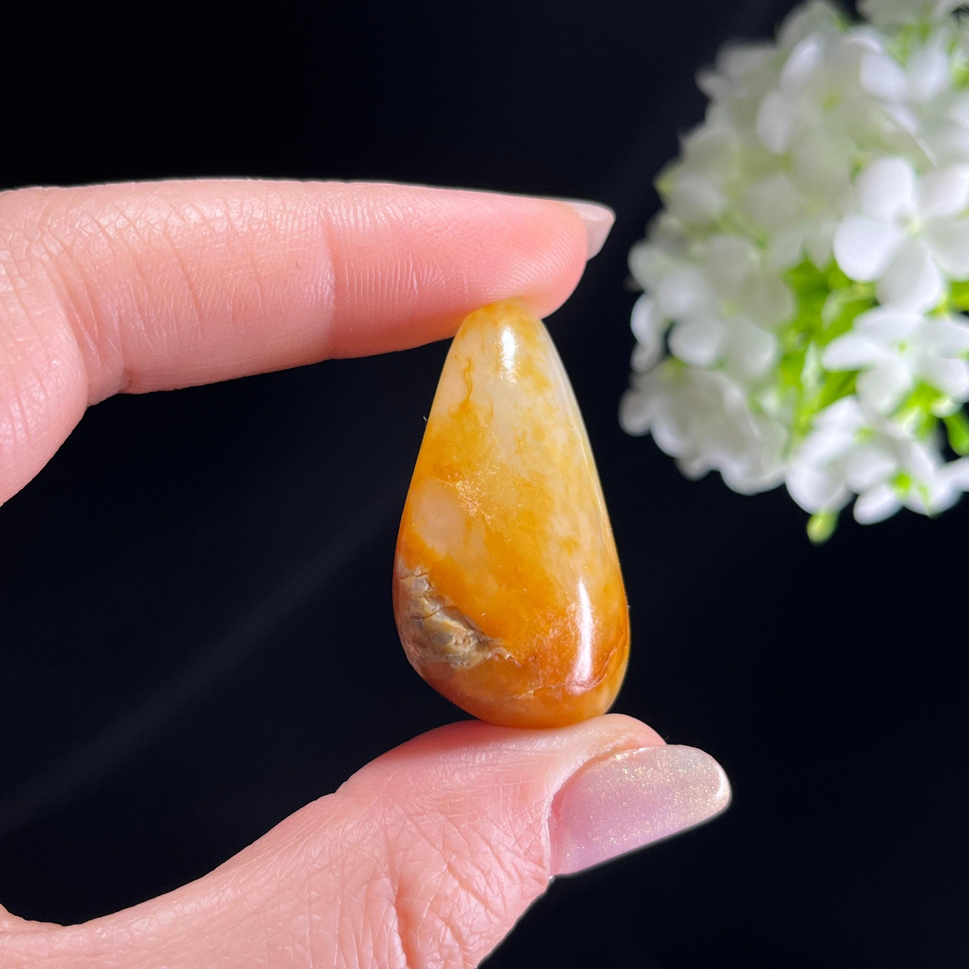 和田玉白玉“秋澜碎金”通体洒金皮籽料（yc356728）