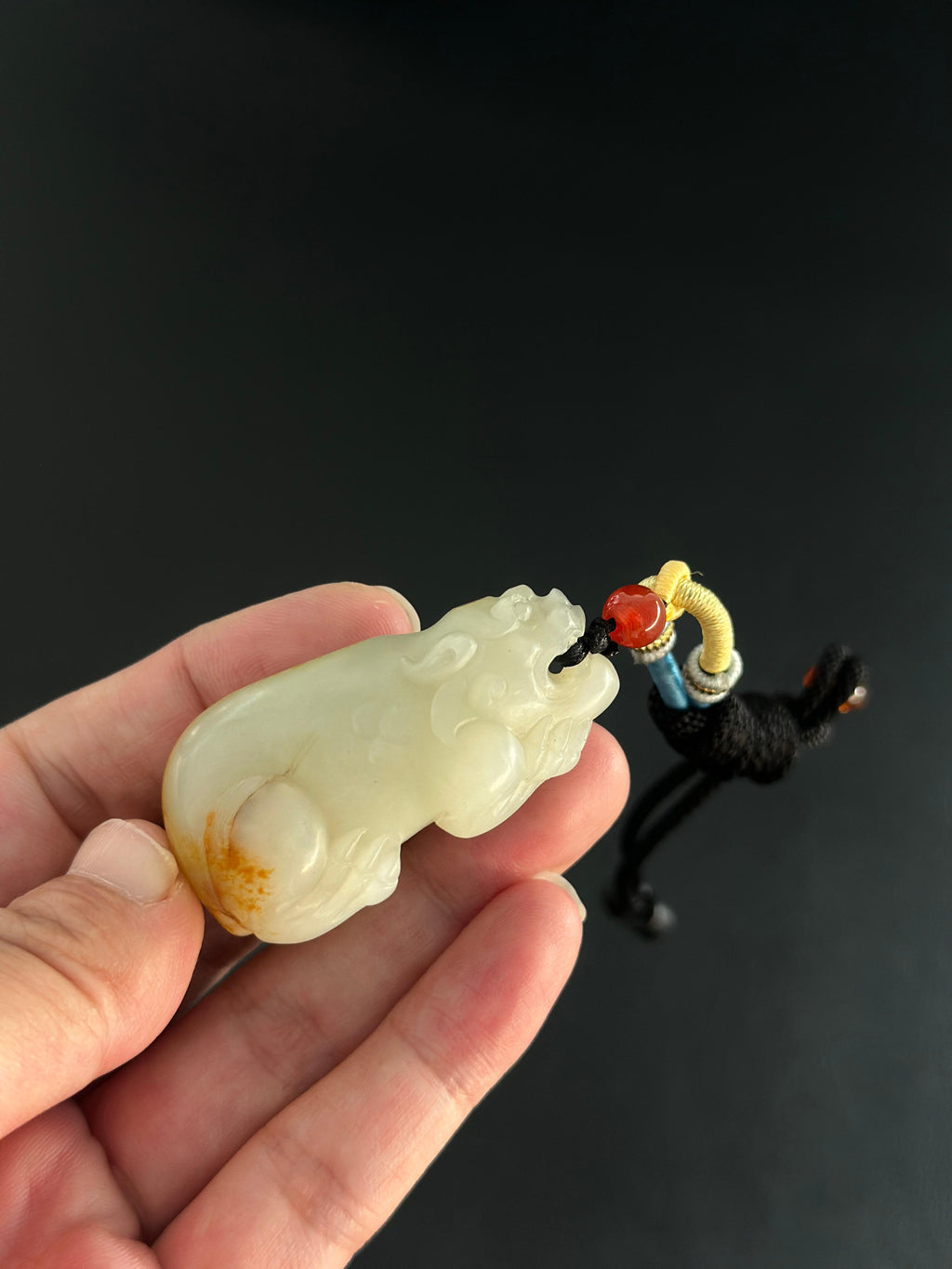 和田玉.独籽洒金皮瑞兽貔貅吊坠（yc786128）