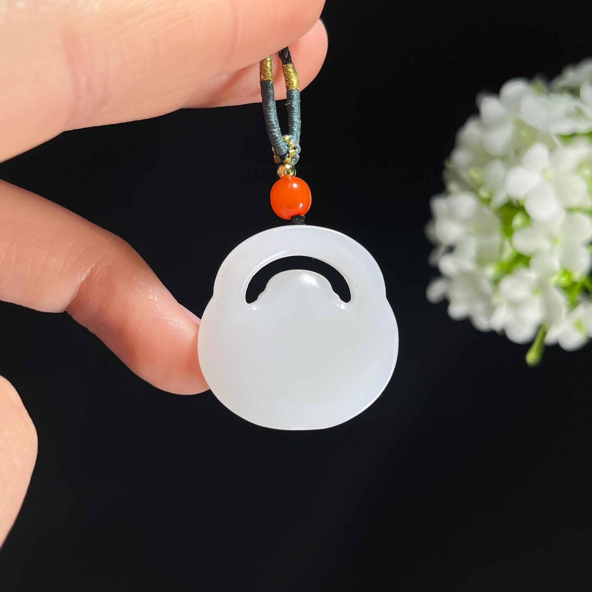 s，和田玉白玉弥勒佛雕刻挂件（yc379909）