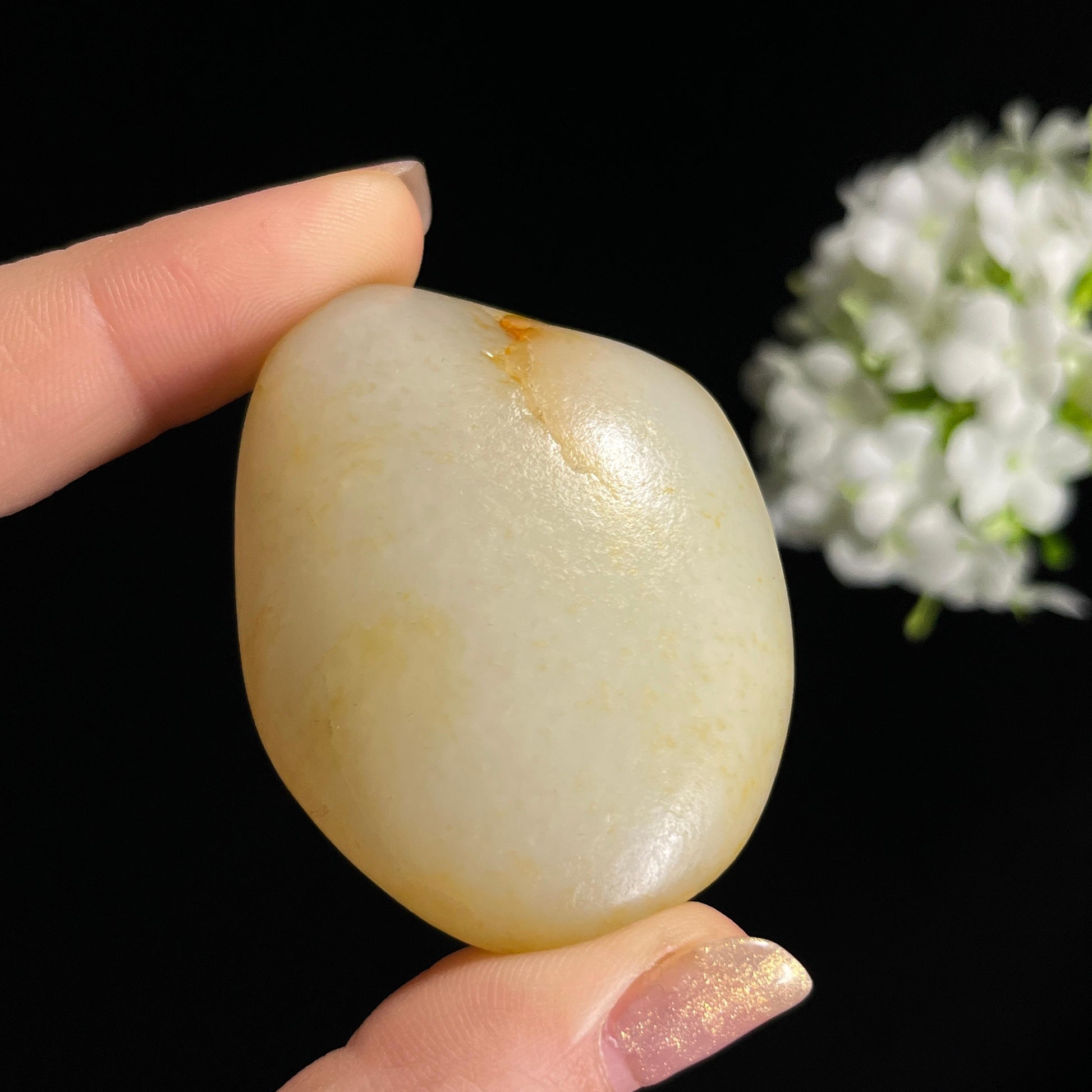 和田玉白玉洒金皮“玉浸暖缡”籽料原石（yc302110）