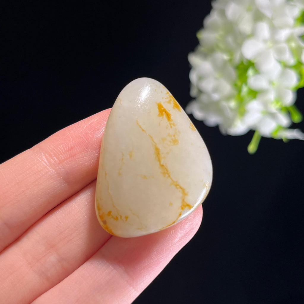 和田玉白玉“玉络秋丝”洒金皮籽料（yc351425）