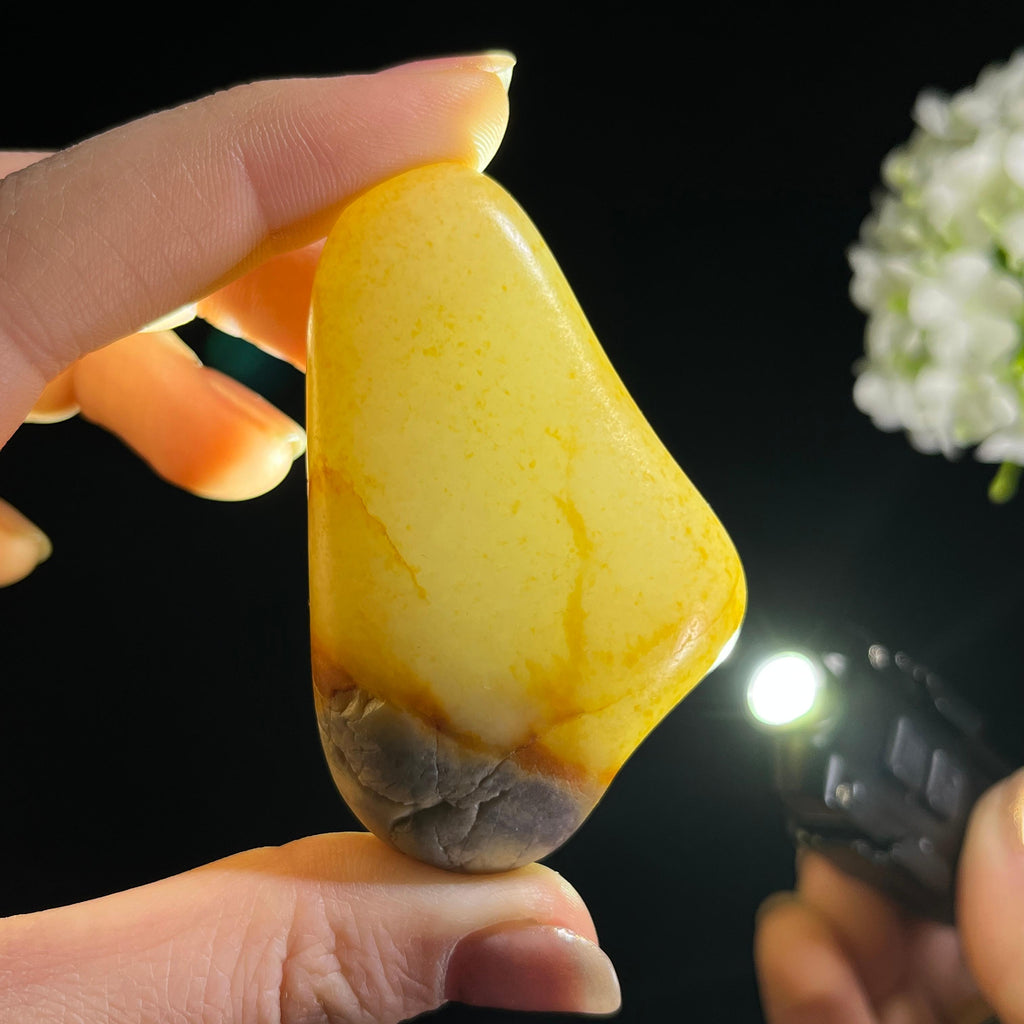 新疆天然和田玉白玉“金珀凝玉”洒金皮籽料原石（yc300260）