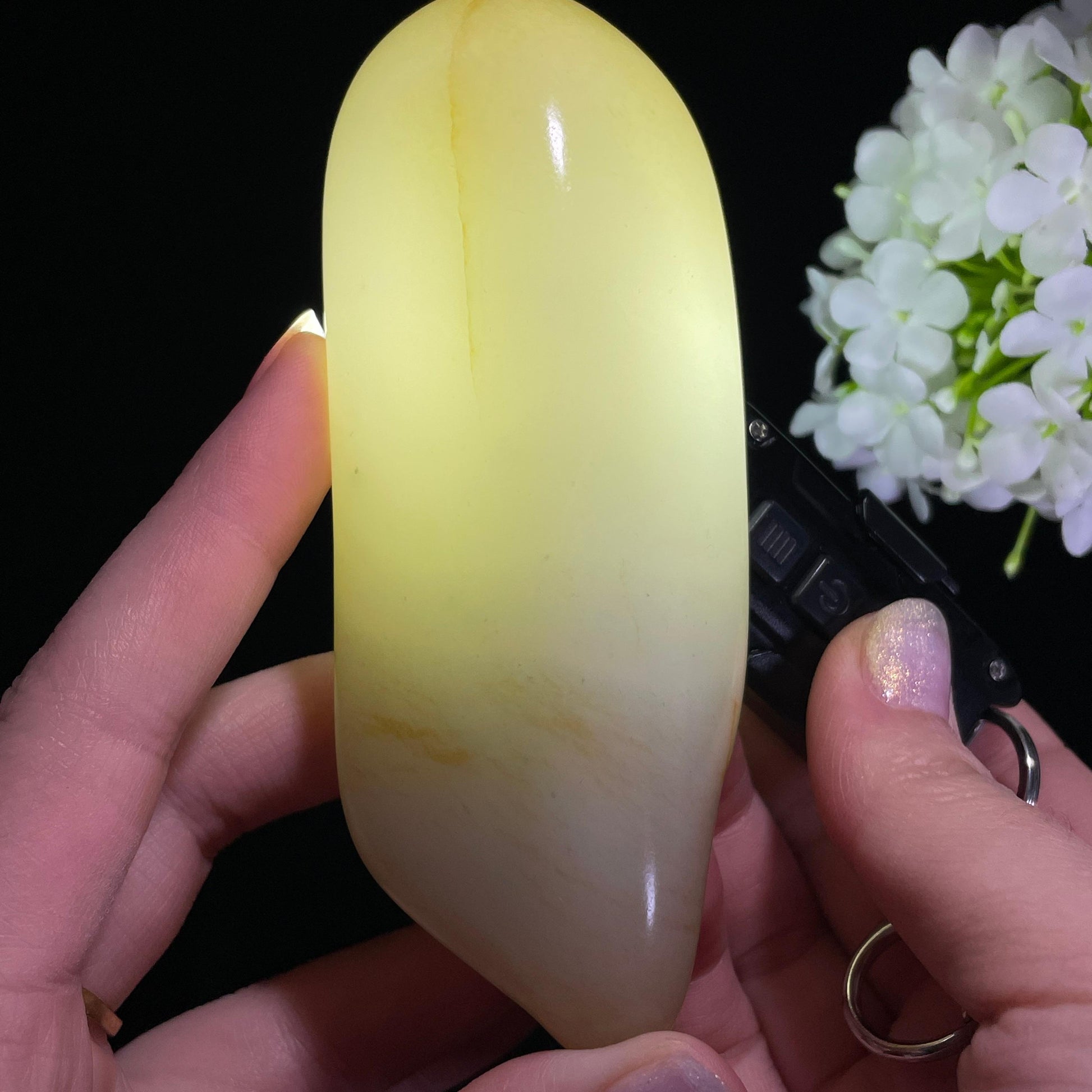 和田玉白玉“金辉流转”洒金皮籽料（yc318975）
