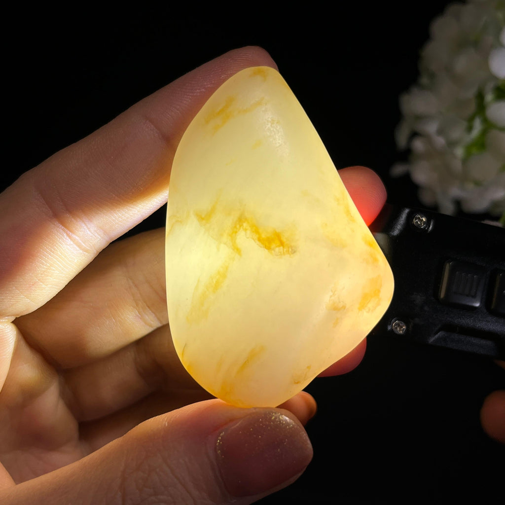 和田玉“浅金绕璧”白玉洒金皮籽料（yc425747）