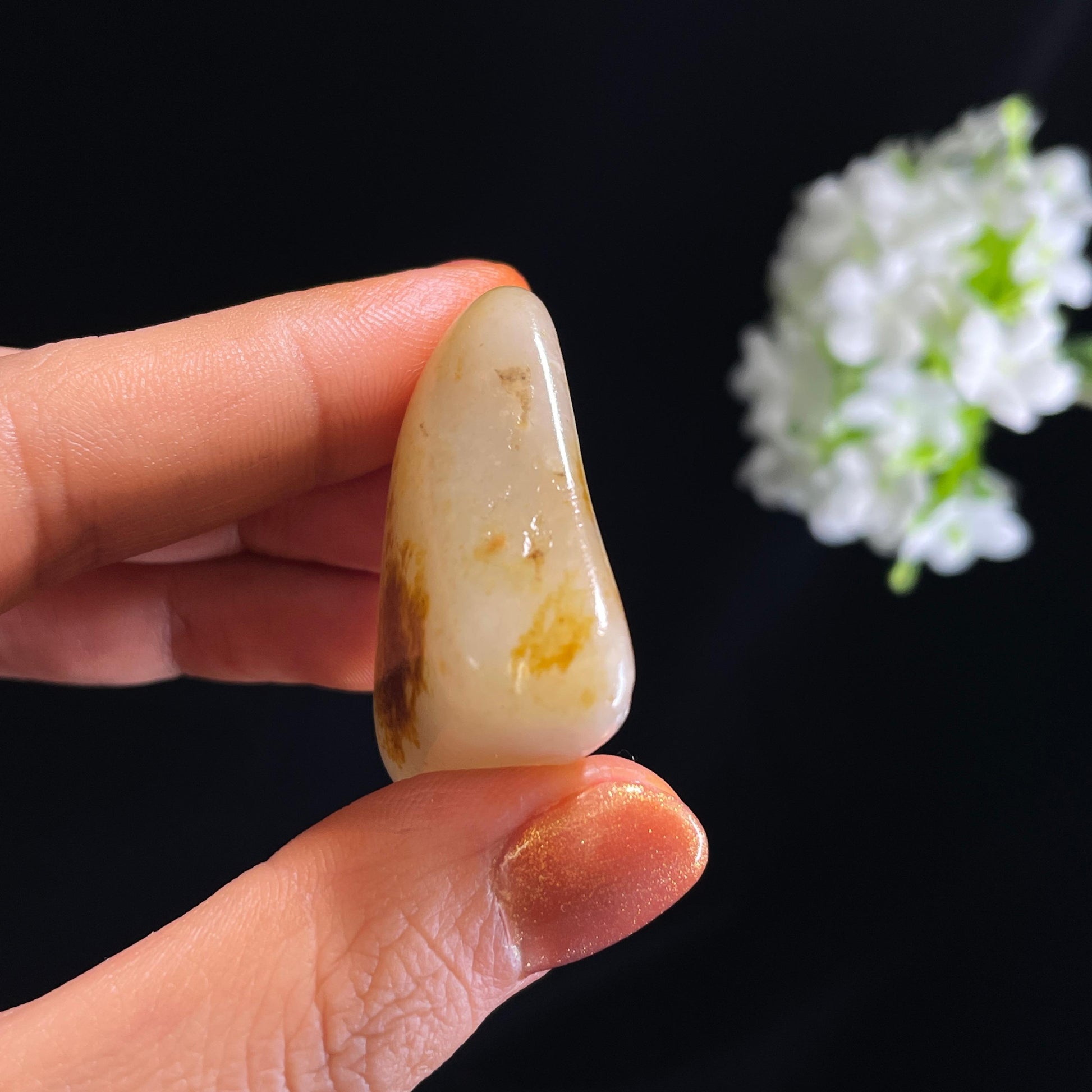 和田玉白玉“棕林晚霞”聚红皮籽料（yc375283）