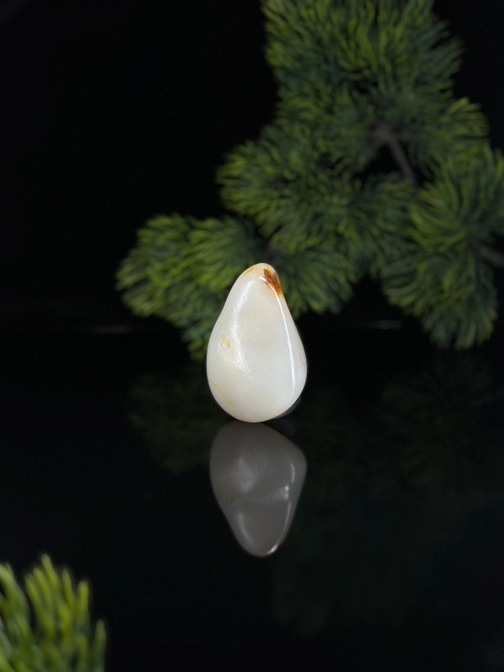 新疆和田玉白玉洒金皮精品籽料手把件（yc504907）