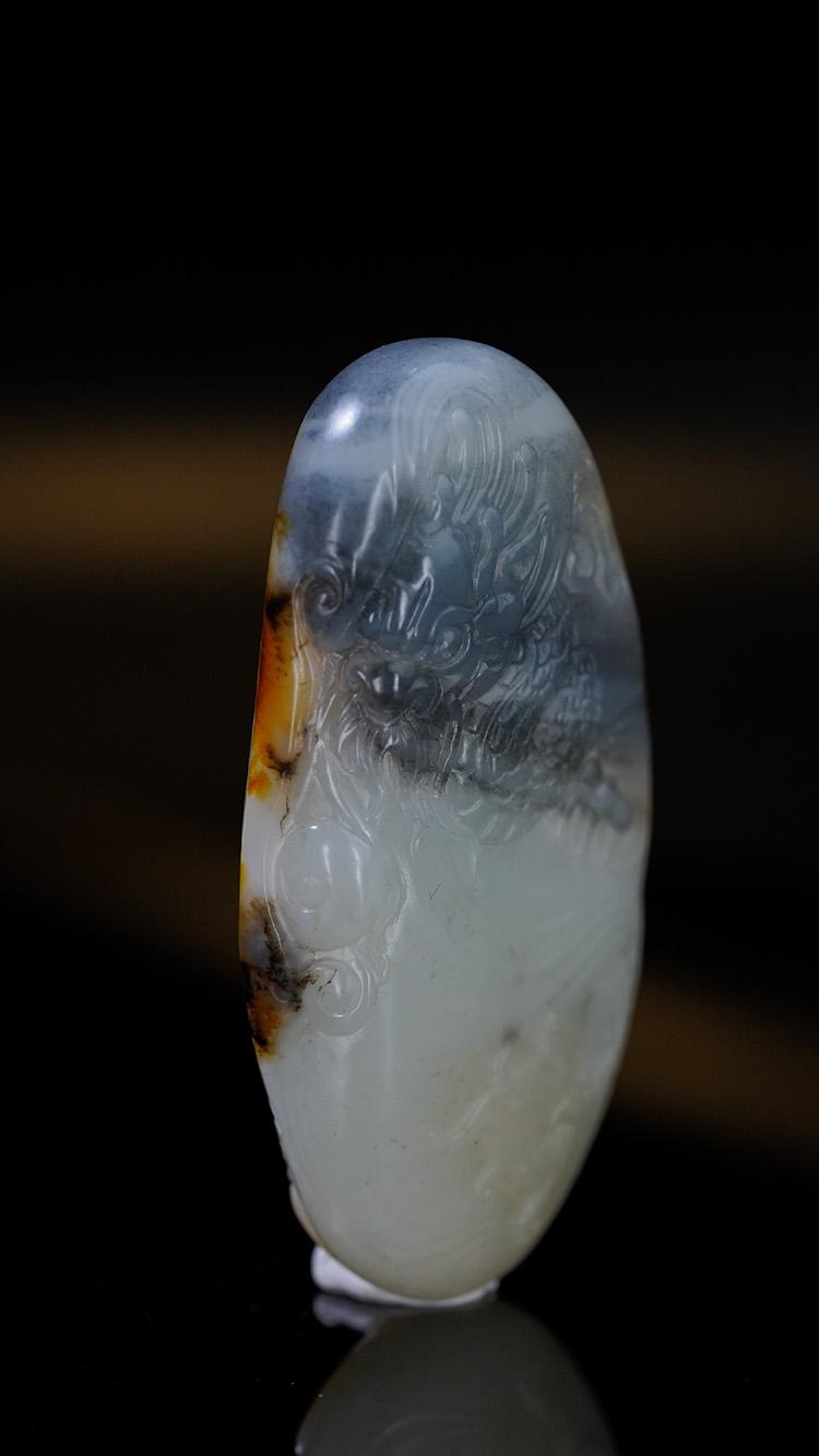 新疆和田玉特色三彩观音挂件（yc248586）