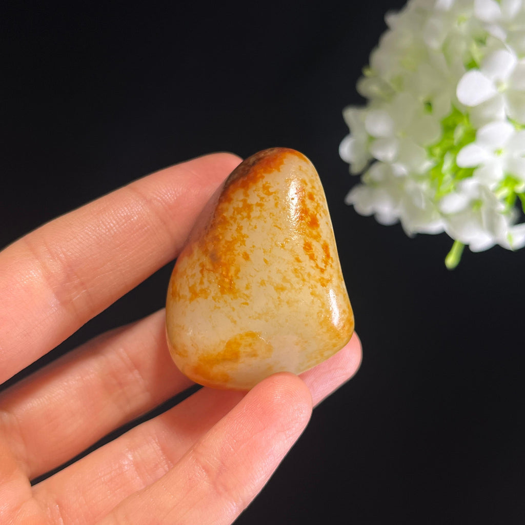 和田玉白玉“秋红洒金”聚红洒金皮籽料（yc349684）