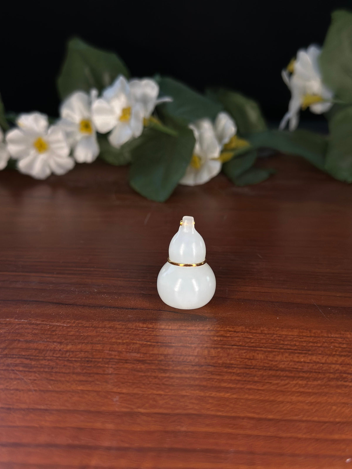 18K金和田玉白玉葫芦吊坠（yc741569）