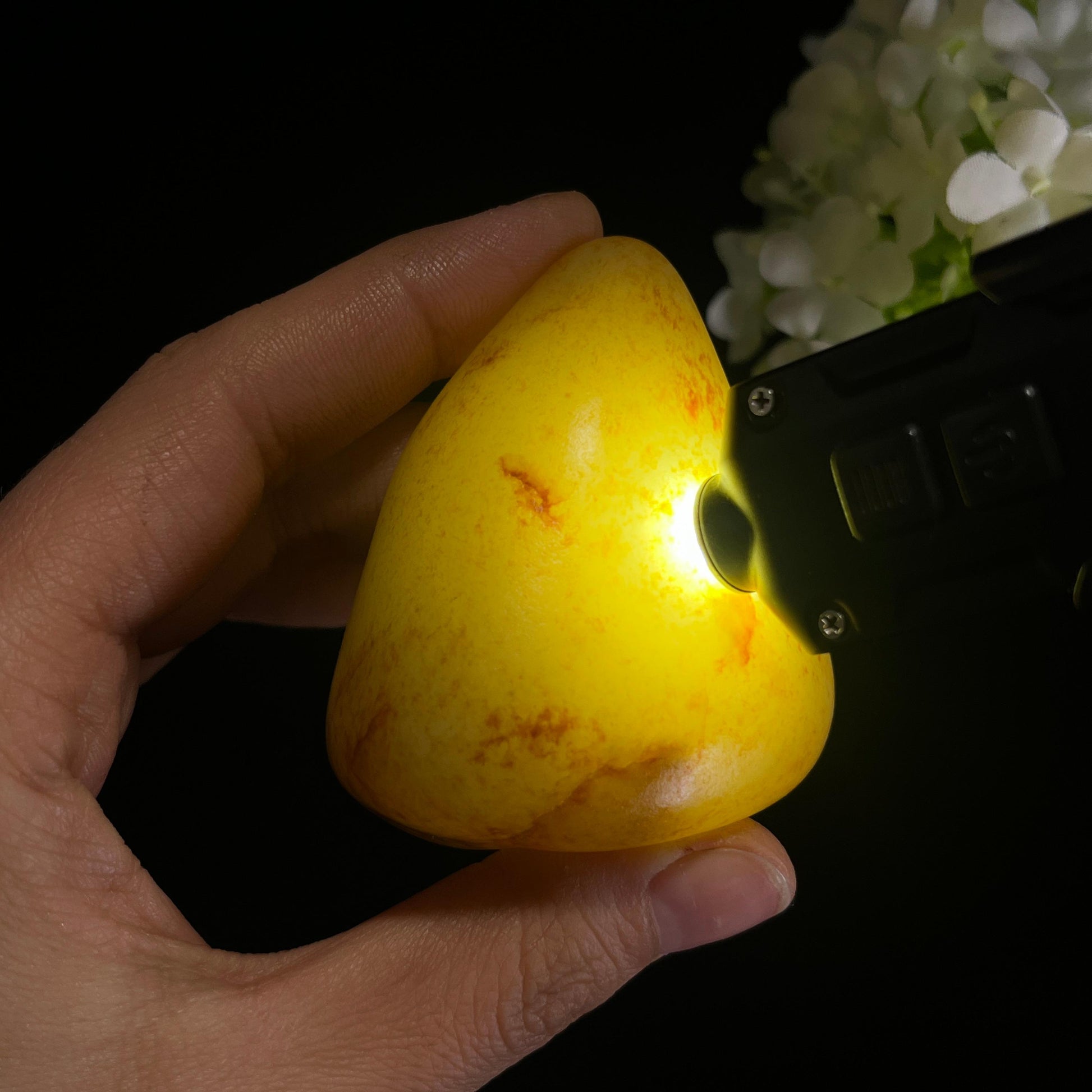 和田玉白玉“金风点玉”通体洒金皮籽料（yc349672）