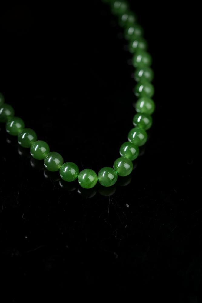 新疆天然和田玉碧玉项链4（yc253340）