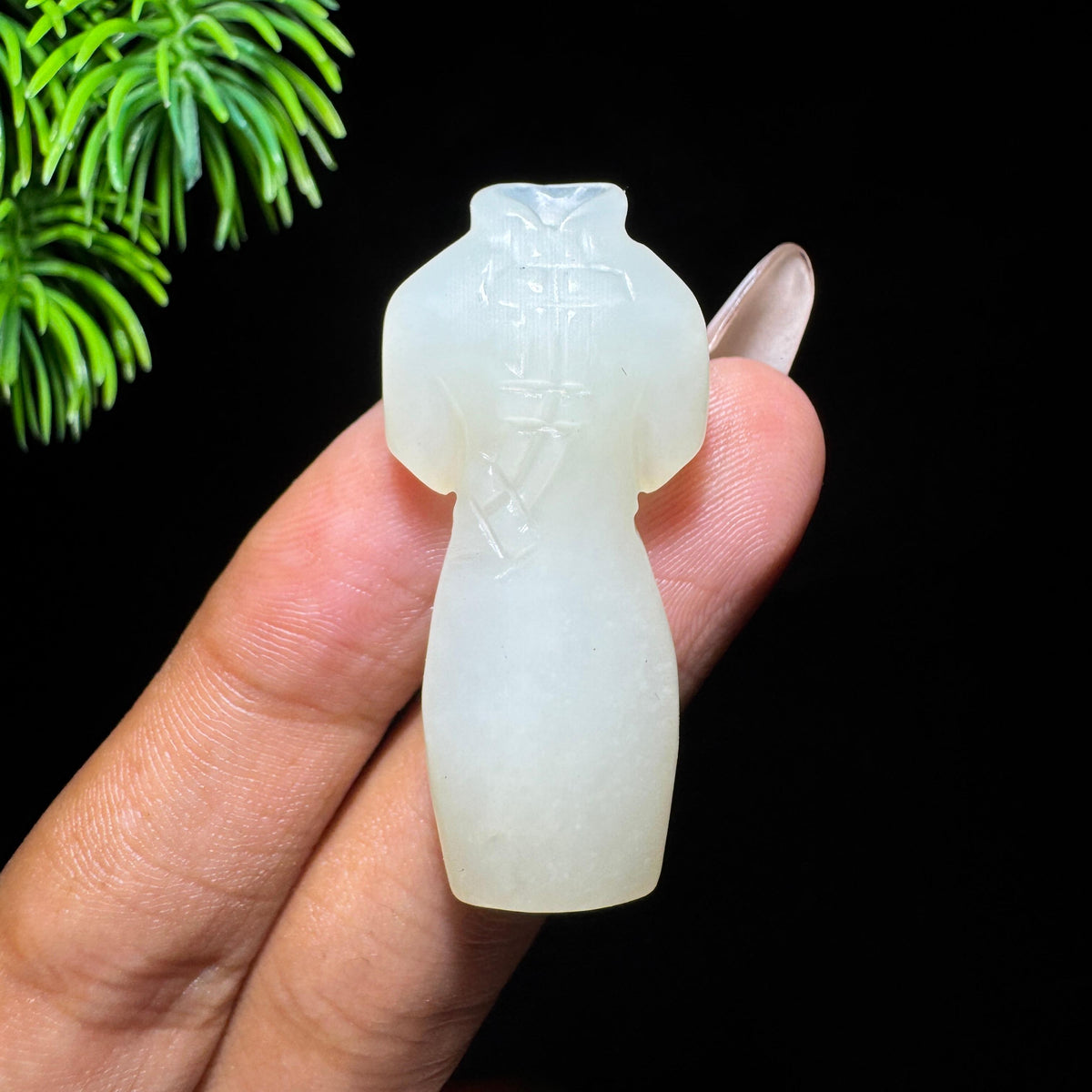 和田玉山料白玉旗袍（yc714985）