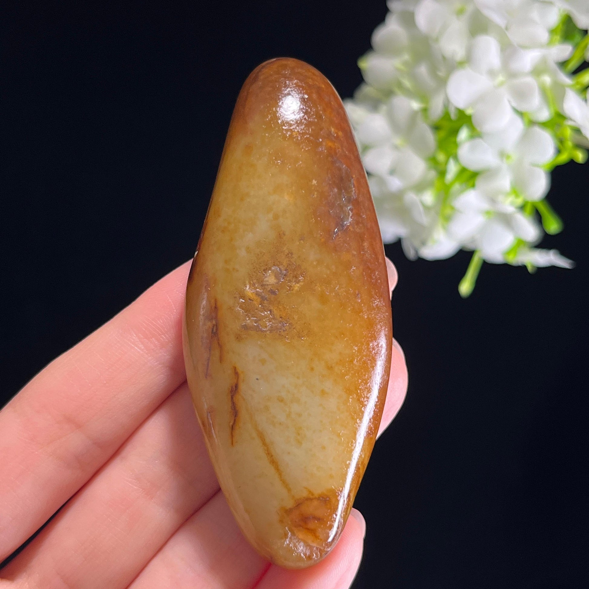 和田玉青白玉“秋褐流霜”黄皮洒金皮籽料（yc351269）