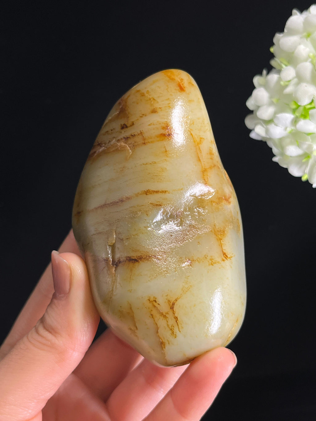 和田玉白玉洒金皮“大漠烟云”籽料原石（yc278551）
