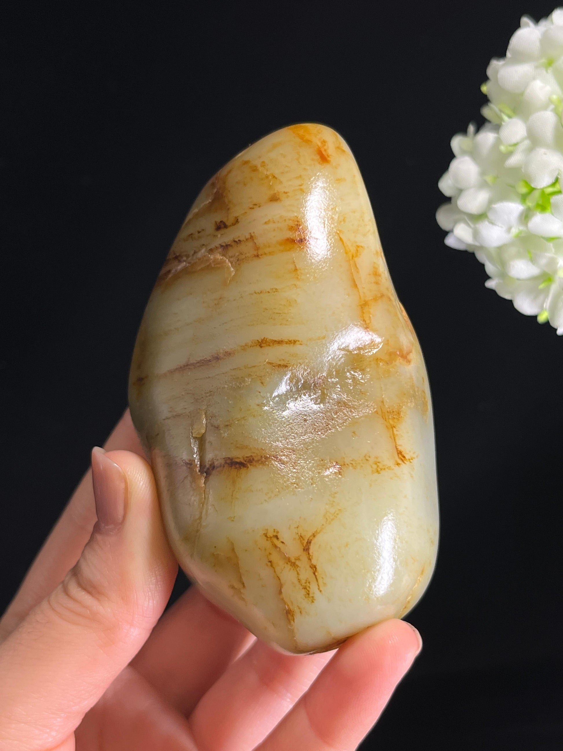 和田玉白玉洒金皮“大漠烟云”籽料原石（yc278551）