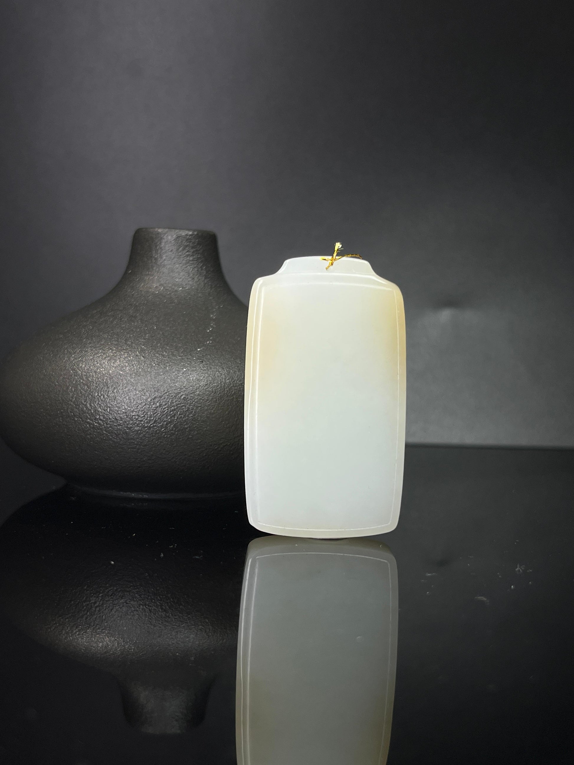 和田玉且末糖白无事牌（yc241019）