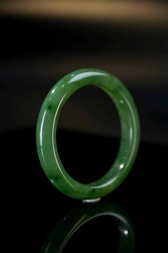 新疆天然和田玉碧玉手镯8（yc253298）