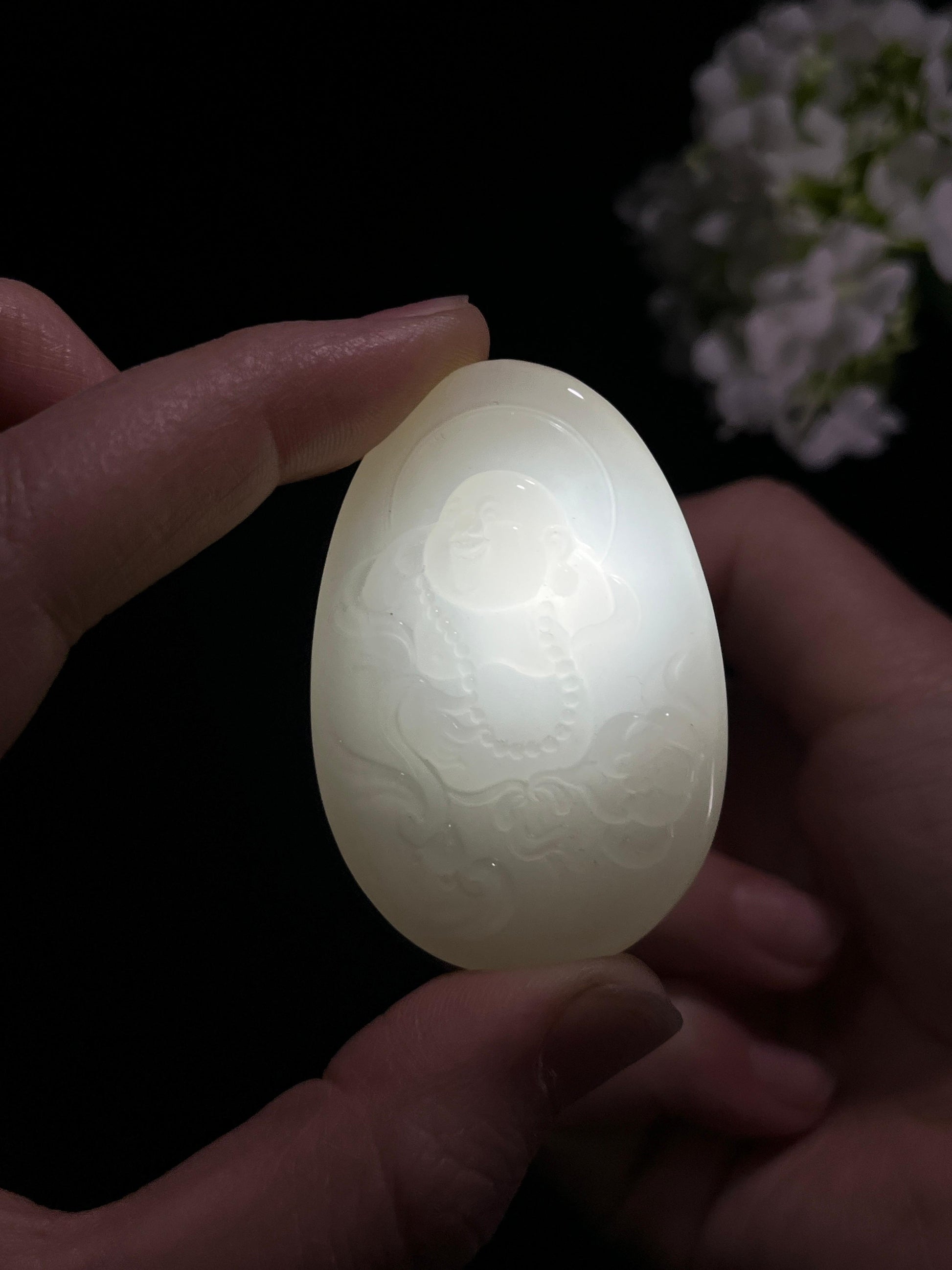 和田玉弥勒佛雕刻挂件（yc257300）