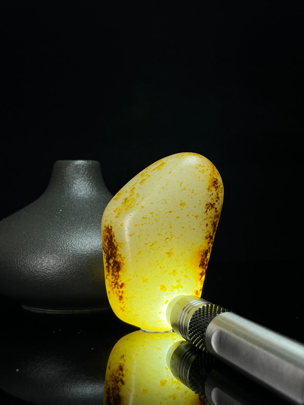 新疆和田玉籽料原石洒金皮挂件原皮独籽2（yc235078）