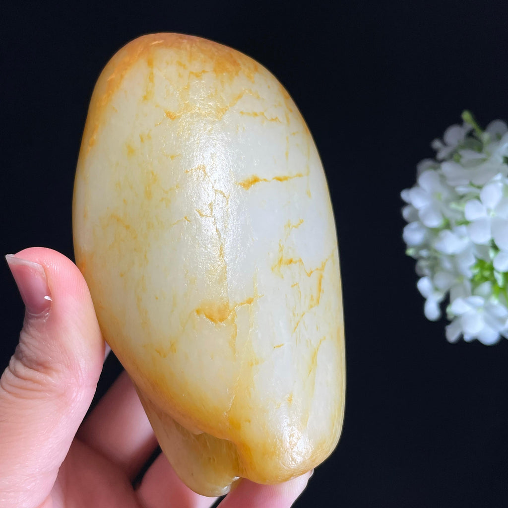 新疆和田玉“秋纹漫野”白玉洒金皮红皮籽料（yc443029）