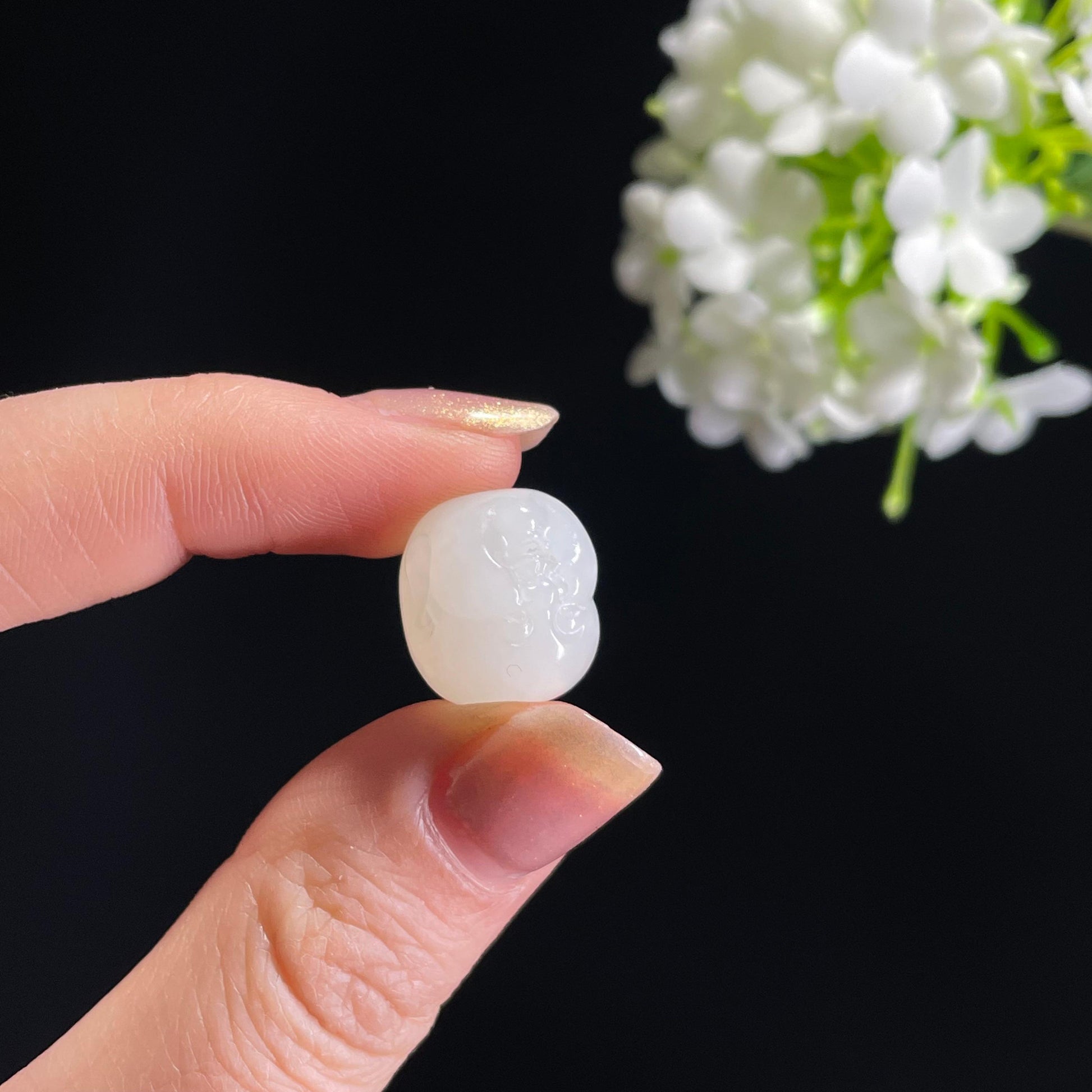 新疆天然和田玉“圆融喜乐”佛头雕刻挂件（yc313981）