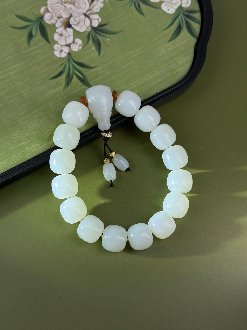 精品和田玉白玉老型珠手串（16颗）（yc750478）