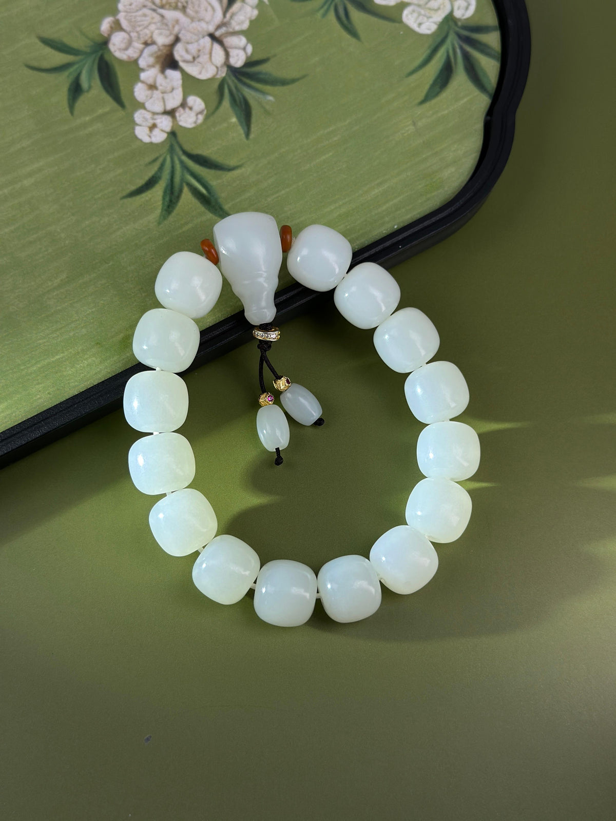 精品和田玉白玉老型珠手串（16颗）（yc750478）